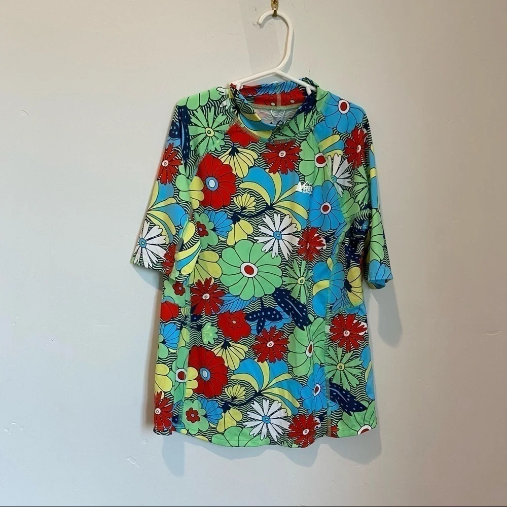 REI zonai rashguard Girls Size L 14/16 Floral Print